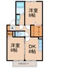 ドミールプラム 2DKの間取り