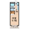 リバーマウスⅡ 1Kの間取り