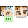 グレイス小牧 A・B棟 2DKの間取り