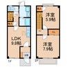 Branche東浜井場 2LDKの間取り
