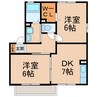 アゼリアコート・友 2DKの間取り