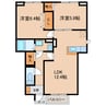 ジャルダンⅡ 2LDKの間取り