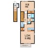 ドゥーハウスⅢ 1LDKの間取り