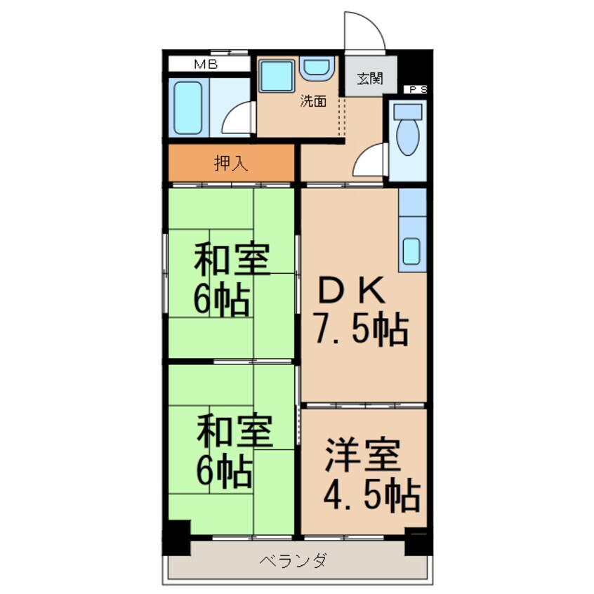 間取図 ハイツ北外山