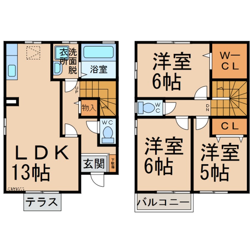 間取図 リビングタウン小牧原 A・B・C棟