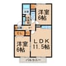 フレアメゾン東棟 2LDKの間取り