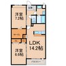 PlandorOne(ﾌﾟﾗﾝﾄﾞｰﾙﾜﾝ） 2LDKの間取り