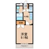 スクウェア市之久田 1Kの間取り