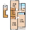 ブルーライト多喜 2LDKの間取り