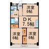 間々原ハイツ 3DKの間取り