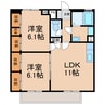 サンリット 2LDKの間取り