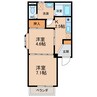 レジデンス萱場Ａ 2Kの間取り