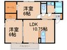 アネックス　北棟 2LDKの間取り