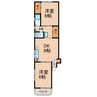 ニシキハイツ 2DKの間取り