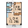 ファミリエ弐番館 1LDKの間取り