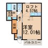 フォレット 1Kの間取り