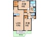 フォレスタⅡ 2LDKの間取り