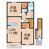 エアリープレイス 2LDKの間取り