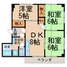 キャッスルプラザＫ＆ＫパートⅠ 3DKの間取り