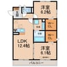 プライド＆グローリー 2LDKの間取り