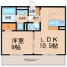 D-room小牧 1LDKの間取り