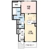 アフェットＢ 1LDKの間取り