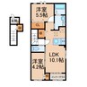 ユリシス 2LDKの間取り