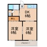 サニーハイツA 2DKの間取り