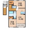 ソレイユテラス 2LDKの間取り