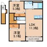 オーシャンアイランドⅡ 2LDKの間取り