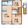 オーシャンアイランドⅡ 2LDKの間取り
