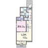 ビリーブSA 1LDKの間取り