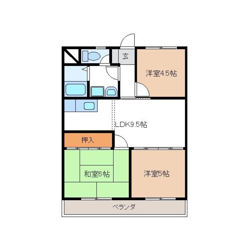 間取図 名鉄広見線/可児川駅 徒歩11分 1階 築31年