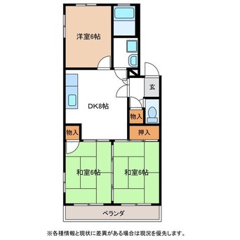 間取図 名鉄広見線/日本ライン今渡駅 徒歩11分 1階 築38年