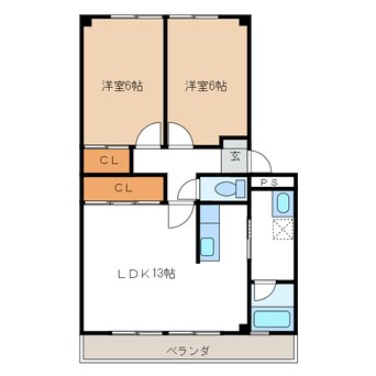 間取図 東鉄バス/可児川合 徒歩2分 1階 築39年