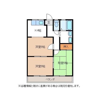 間取図 名鉄広見線/日本ライン今渡駅 徒歩12分 2階 築32年