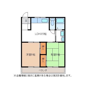 間取図 名鉄広見線/日本ライン今渡駅 徒歩12分 1階 築32年