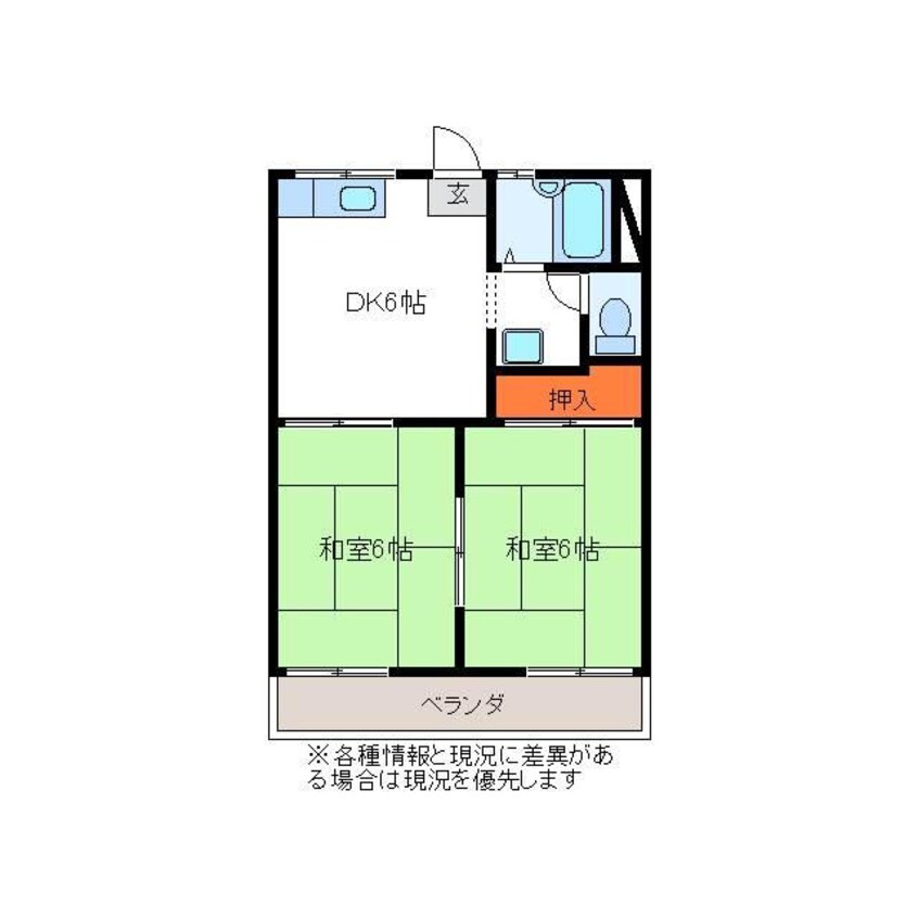 間取図 名鉄広見線/可児川駅 徒歩20分 2階 築36年