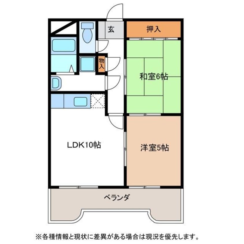 間取図 太多線/美濃太田駅 徒歩8分 2階 築26年