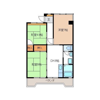 間取図 名鉄広見線/新可児駅 徒歩9分 5階 築38年