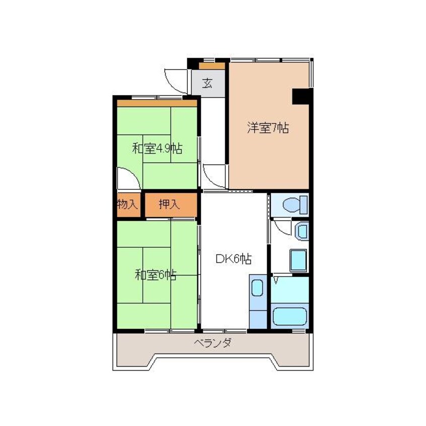 間取図 名鉄広見線/新可児駅 徒歩9分 5階 築38年