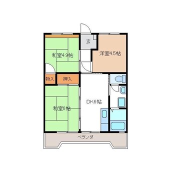 間取図 名鉄広見線/新可児駅 徒歩9分 9階 築38年