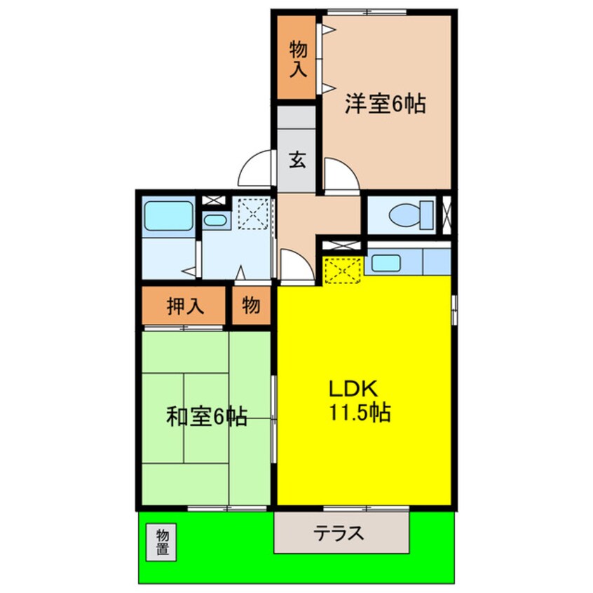 間取図 東海道本線/袋井駅 バス22分新横須賀下車:停歩8分 1階 築25年