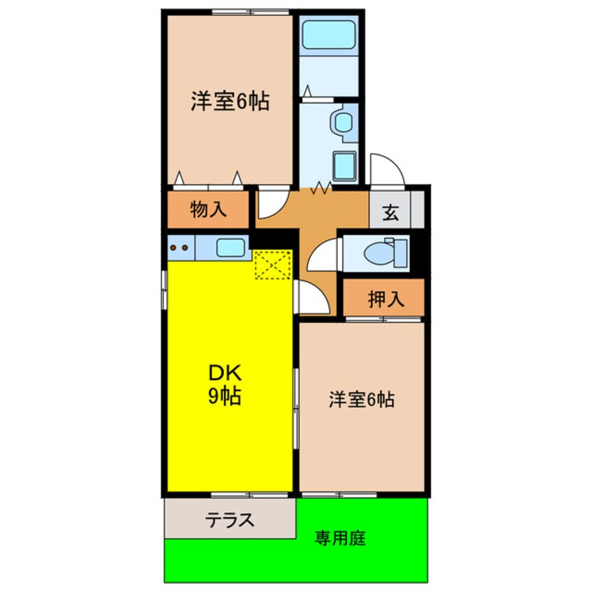 間取図 東海道本線/袋井駅 バス22分新横須賀下車:停歩8分 1階 築25年