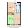 ネバーランドⅠ 2DKの間取り