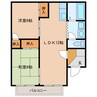 ビラージュ宮脇 2LDKの間取り