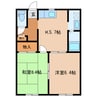 ひまわりＢ 2Kの間取り