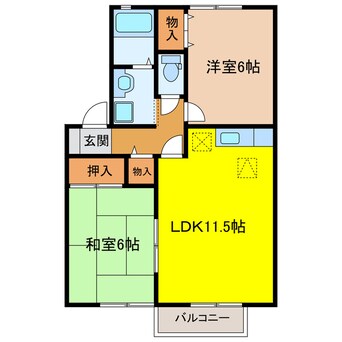 間取図 東海道本線/袋井駅 バス21分西田町下車:停歩9分 1階 築23年