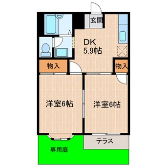 間取図 掛川市市街地循環バス(北回り）/柳町 徒歩3分 1階 築33年