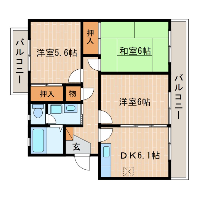 間取図 天竜浜名湖鉄道<天浜線>/掛川市役所前駅 徒歩9分 3階 築27年